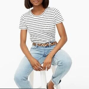 NWT J.Crew Striped Girlfriend Crewneck Tee Size XS